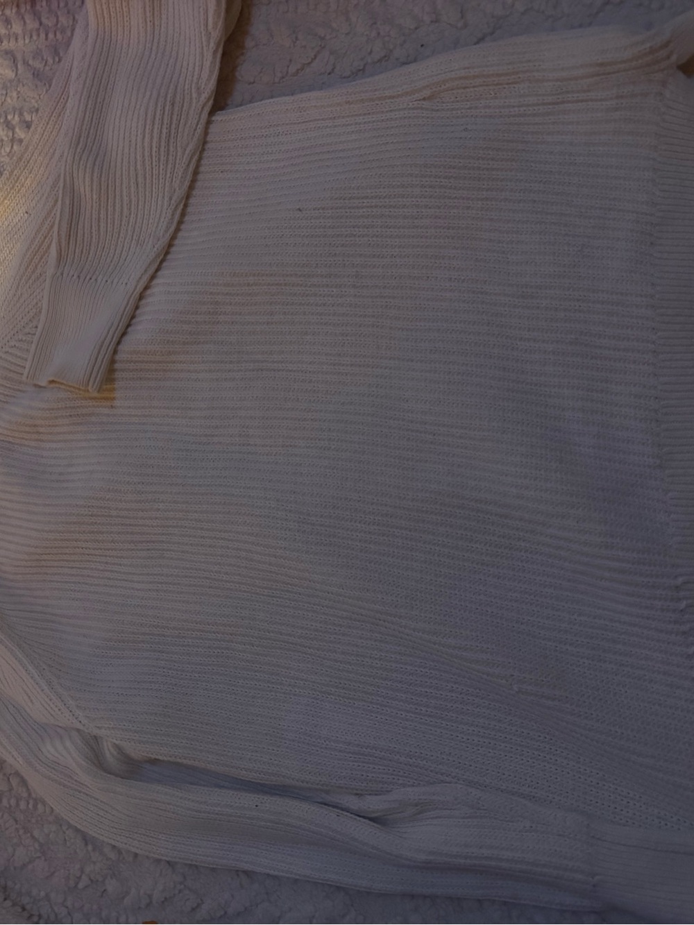 LL bean cream sweater 100% cotton size large - Picture 5 of 9